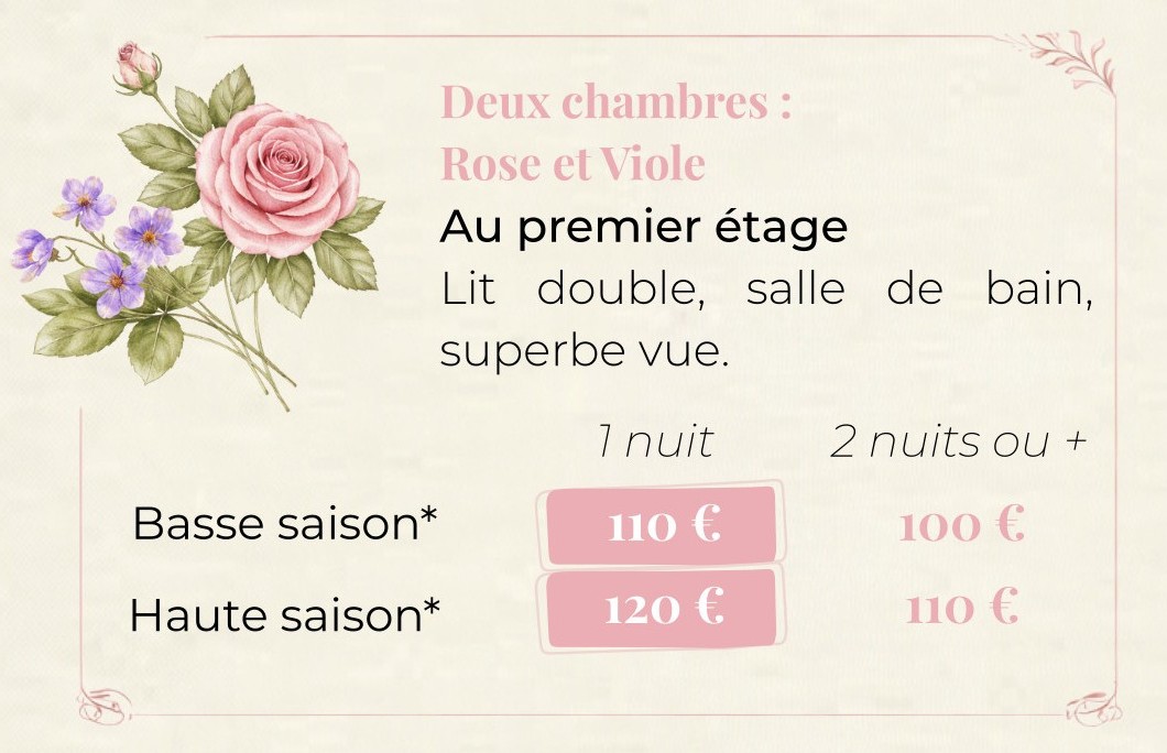 Chambres Rose et Violette