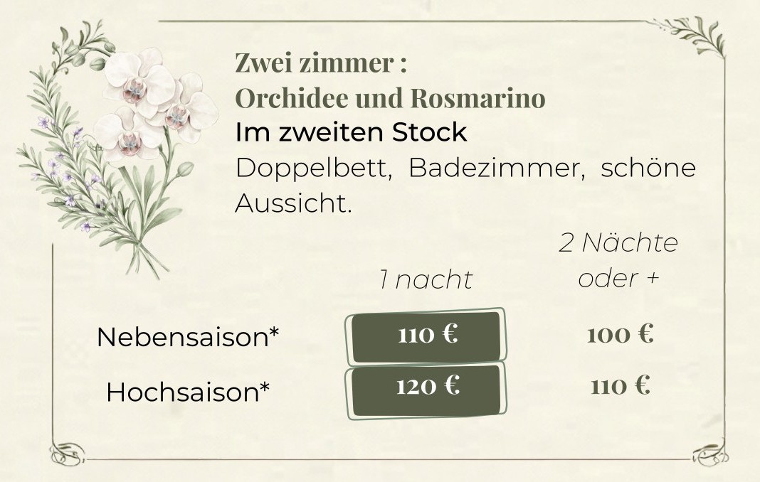 Orchideen- und Rosmarinzimmer
