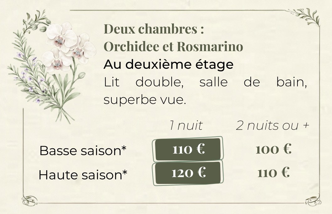 Chambres Orchidée et Romarin
