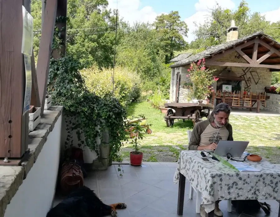 Arbeiten auf der Terrasse
